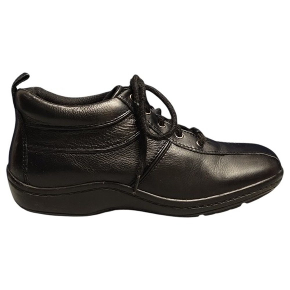 Easy Spirit Umaywishs Casual Shoes Mens US 6.5M Black Leather Square Toe Lace Up